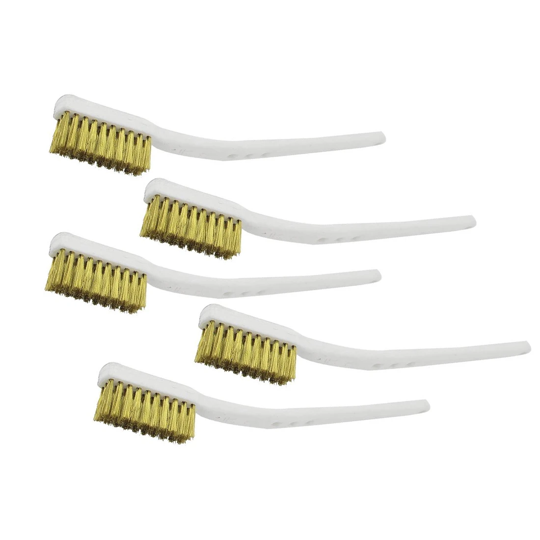 5Pcs 175mm Brass Wire Brush Mini Paint Rust Remover Steel Wire Brushes Industrial Metal Polishing Burring Cleaning Brush