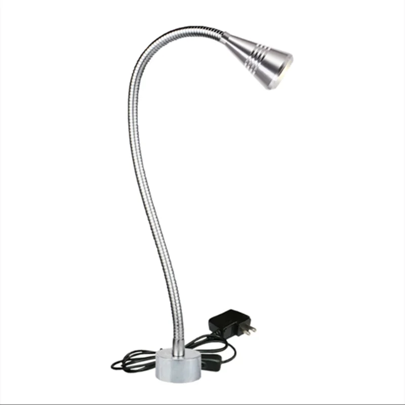 110V230V 3W Clip Soort Bureaulamp Led Nachtkastje Display Kast Aquarium Lamp Metalen Slang Machine Tool Lamp