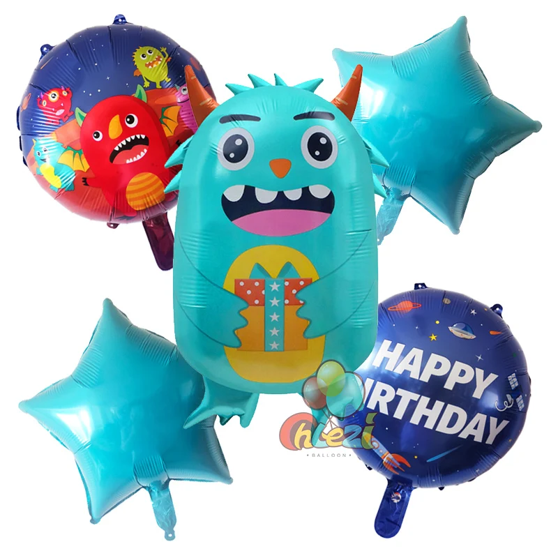 5 sztuk Alien Monster z balonów foliowych 18 Cal potwór helem Ballon dziewczyna chłopiec dekoracja na przyjęcie z okazji urodzin dzieci zabawki Baby