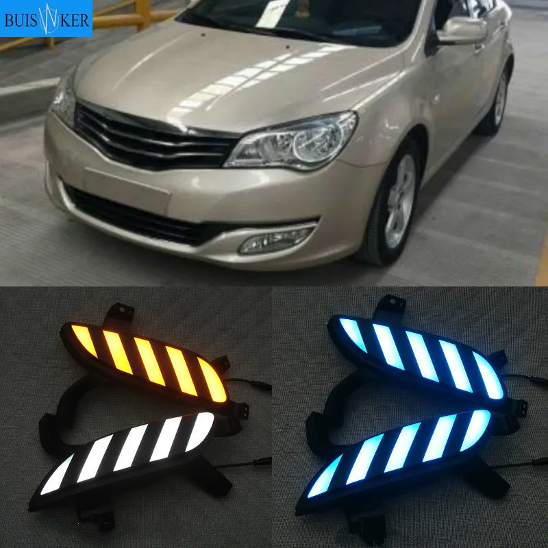 

LED Daytime Running Lights DRL Fog Lamp with Yellow Turn Signal Lamp For Roewe350 2011-2016