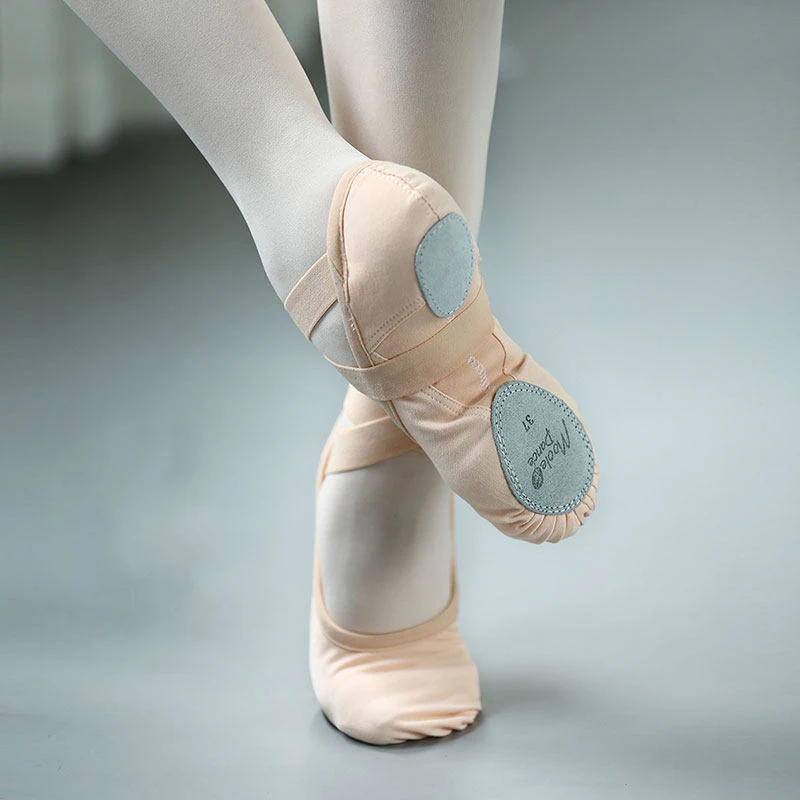 Sapatos de Balé Profissional para Mulheres, Bandagem Elástica, Lona Estirável, Malha Ballet Chinelos, Bailarina Flats, Dance Pointe Shoes