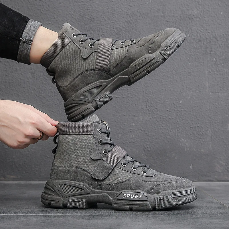 Autumn Winter Casual Shoes for Men High Top Sneakers New Fashion Platform Ankle Boots Working Outdoor Booties Zapatos De Hombre