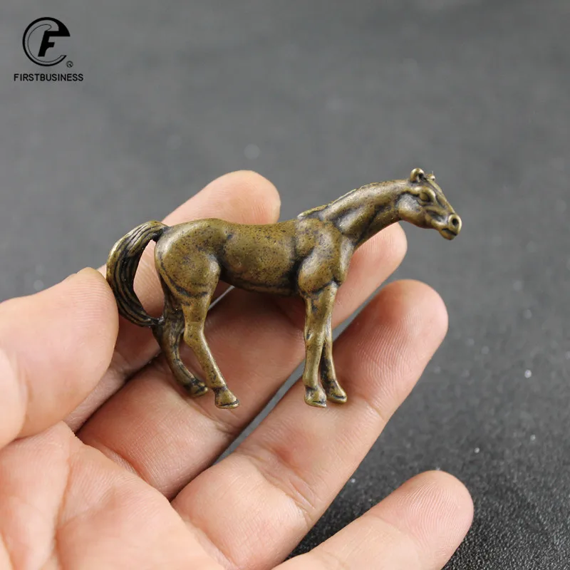 Vintage Copper Animals Arabian Horse Wild War Horse Courser Figurines Desk Ornament Home Decoration Accessories Brass Craft - view 6