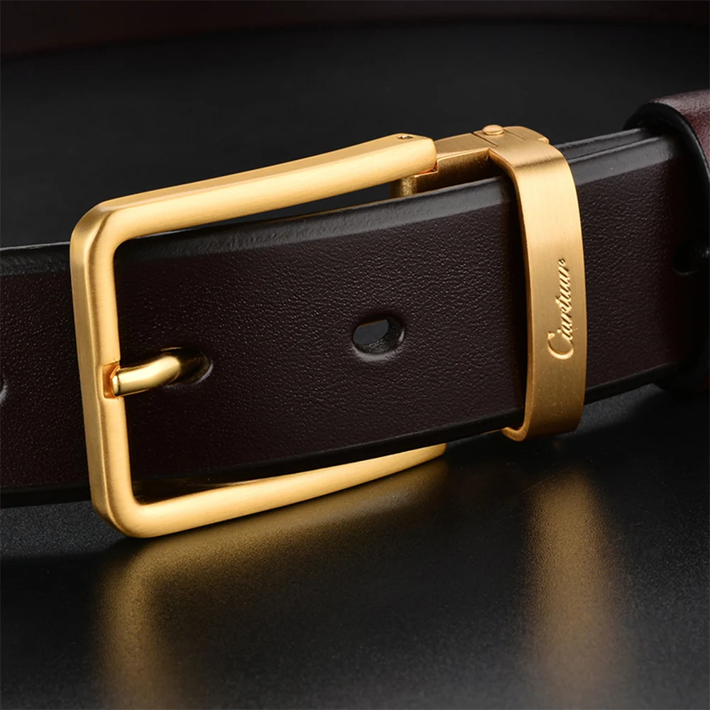 Ciartuar Leather Belt for Men Genuine Leather Belt Pin Buckle Waist Designer Belt Casual High Quality Luxury Business Metal belt