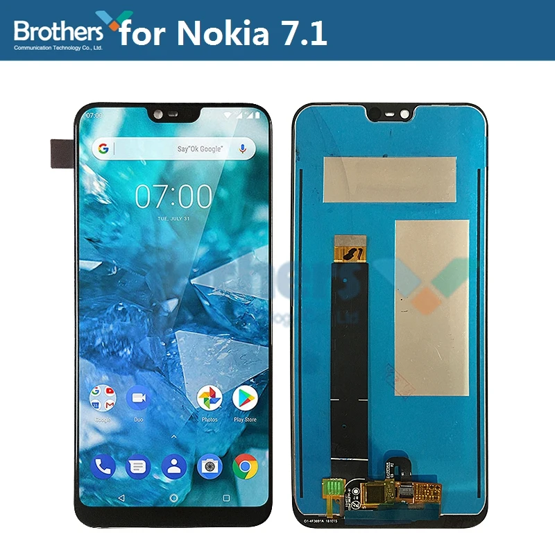 LCD Screen for Nokia 7.1 LCD Display for Nokia 7.1 LCD Assembly Touch Screen Digitizer Phone Replacement Part Tested Working Top