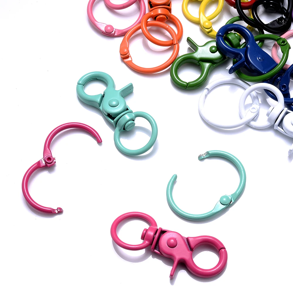 5pcs 25x64mm Multicolor Lobster Clasp Hooks With Adjustable Buckle For Making Keychain DIY Bags Doll Hook Jewelry Accessories