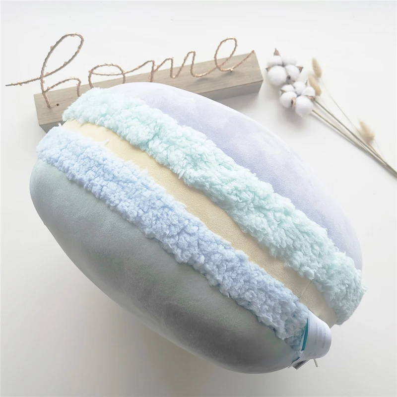 Simulation 3D Macaron Dessert Bread Pillow Sofa Chair Cushion Game Mat Plush Toy For Kids Girl Room Gift Decoatives