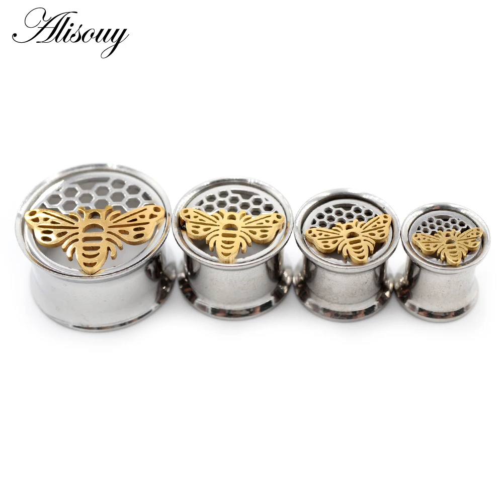 Alisouy 2 sztuk ze stali nierdzewnej oko zwierzęce Opal Flare tunele do uszu korki Expander nosze wskaźniki kolczyki Piercing biżuteria — zdjęcie 6