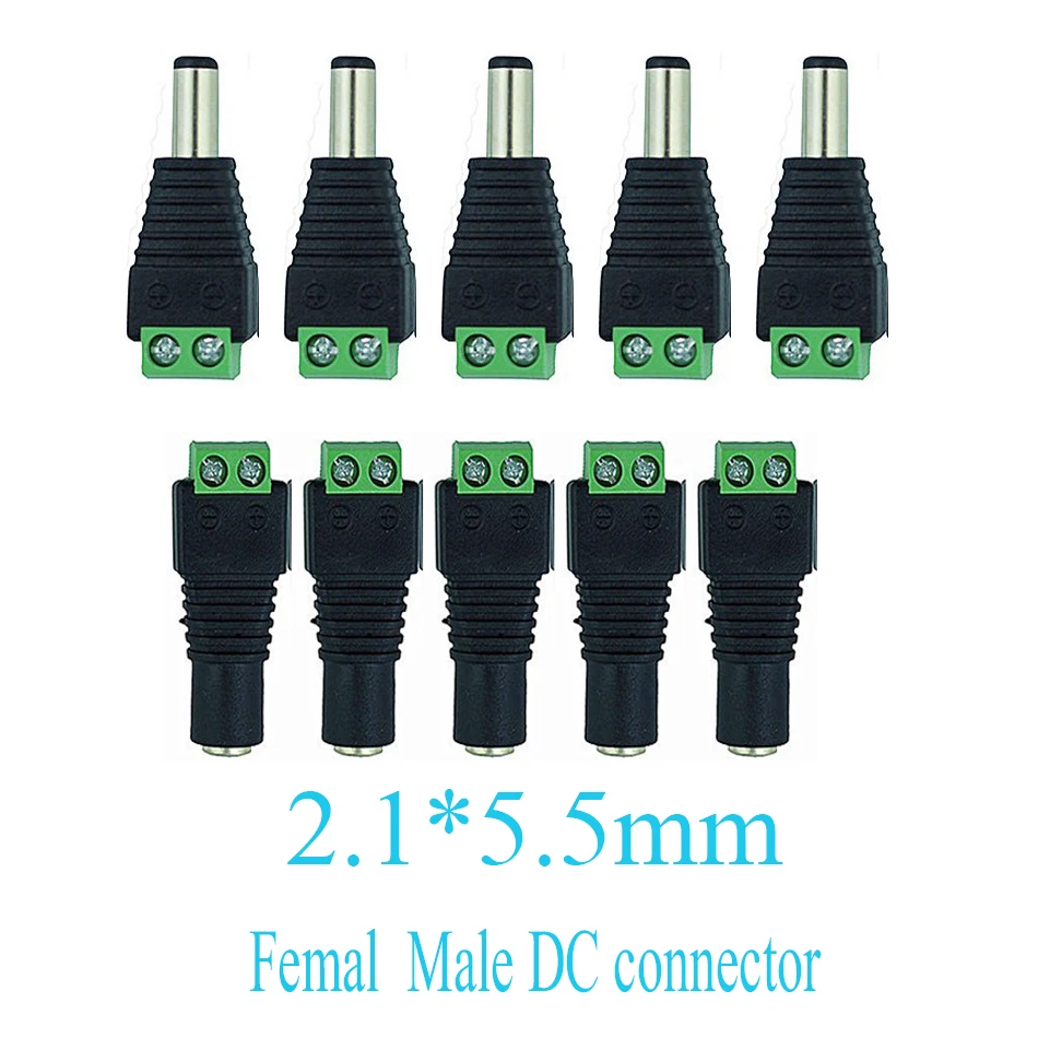 DC 12V Connector for LED Strip Free Welding LED Strip Adapter Connector Male or Female