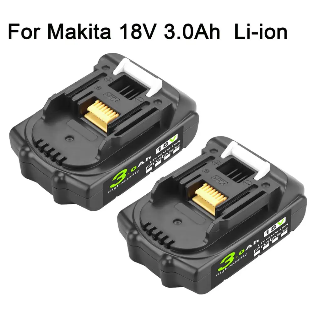 

2 x BL1815 Rechargeable 18V 3000Ah Lithium Battery For Makita Power Tool Batteries BL1830 BL1840 BL1850 LXT 400