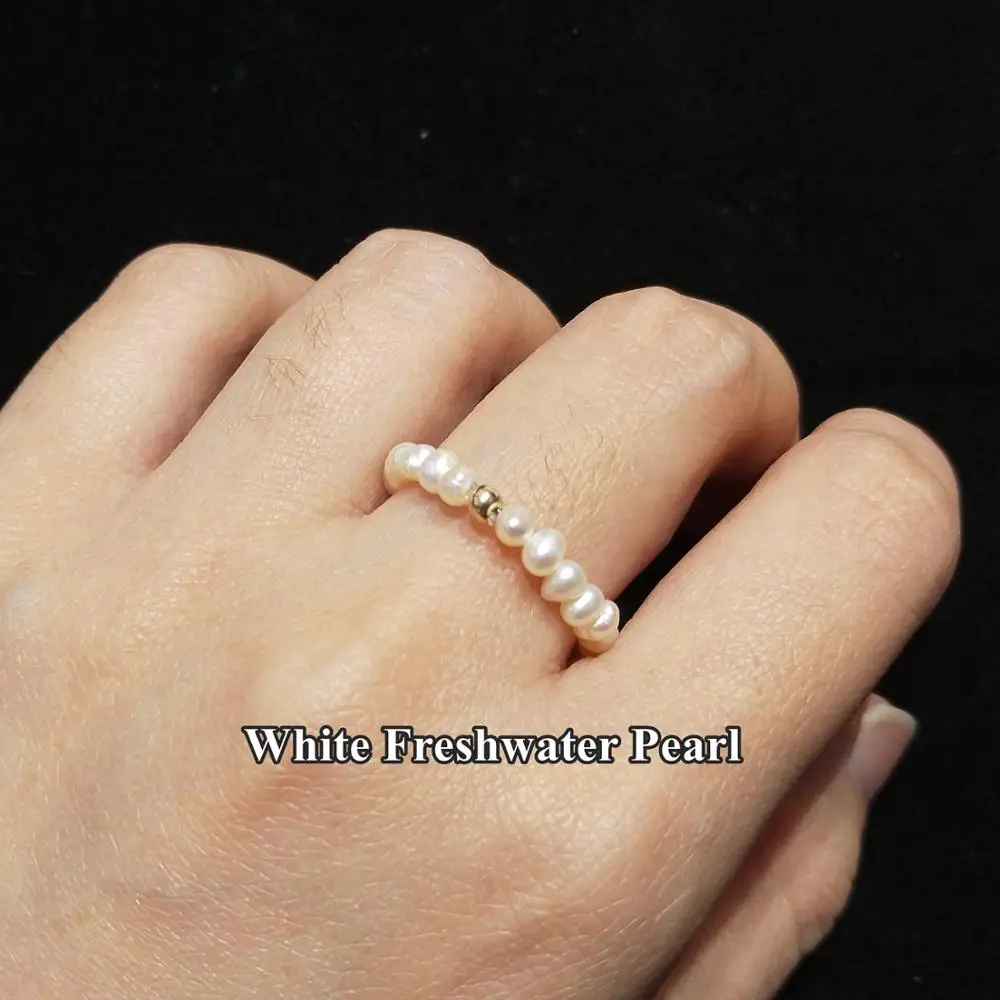 Lii Ji Handmade Real Pearl Or Stone Ring 14K Gold Filled For Women Jewelry Multi Color Wholesale Fashion Trendy Gift