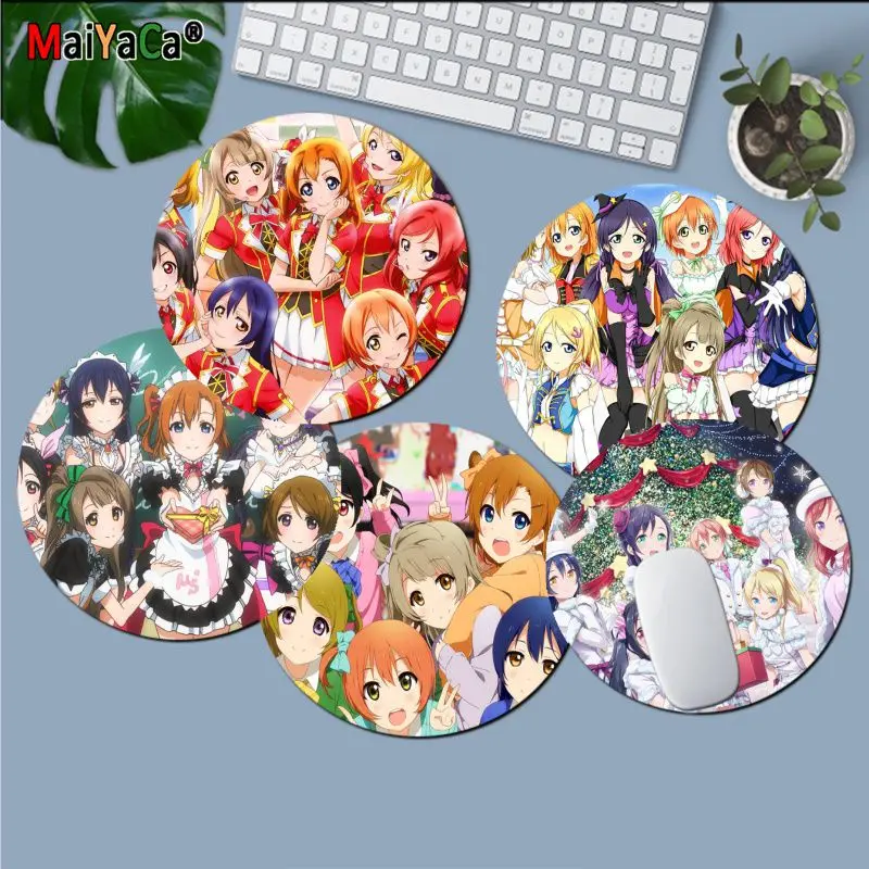 Maiyaca New Design Love Live! Sunshine!! Anime Computer Gaming round Mousemats gaming Mousepad Rug For PC Laptop Notebook
