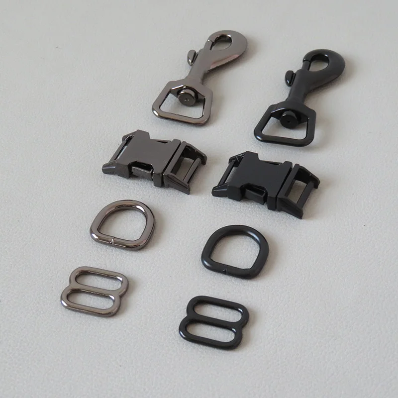 1 Set High Quality Metal Buckles D Ring Sider Tri-Glides Belt Buckle Snap Clip Hook For Pet Dog Collar Lobster Clasp Accessory