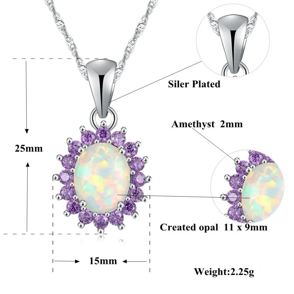 CiNily Oval Shape Opal Pendant Silver Plated Mystery Stone Fashion Jewelry Pendant for Women Weeding Jewelrys Pendants Wholesale