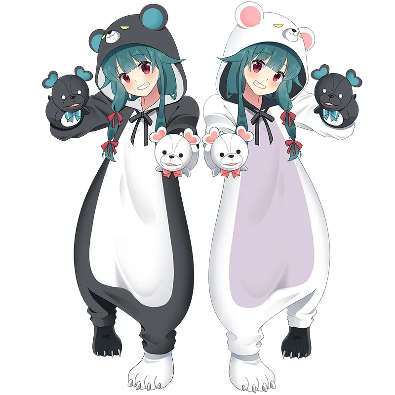 Kuma Kuma Kuma Gấu Đồ Ngủ Bộ Anime Trang Phục Hóa Trang Phù Hợp Với Nam Giới Trưởng Thành Nữ Áo Liền Quần 2 Mặt Dép Nỉ Nhà Đồ Ngủ Bộ Tóc Giả