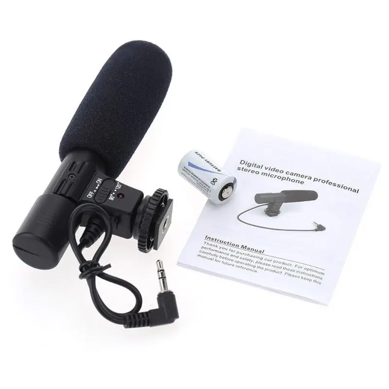 Professional 3.5mm DV Stereo Microphone Mic for 7D 60D 600D Rebel T3i Kiss X5 DV SLR Camcorder Accessories