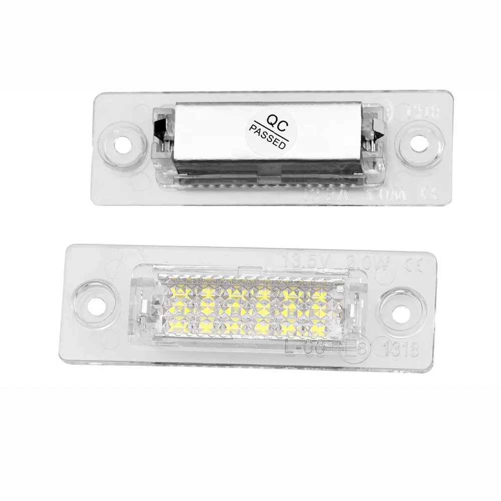 2 Pcs Car Luz LED License Number Plate Light Lamp Luces White Canbus For VW TRANSPORTER T5 CADDY TOURAN Golf Passat Super Bright