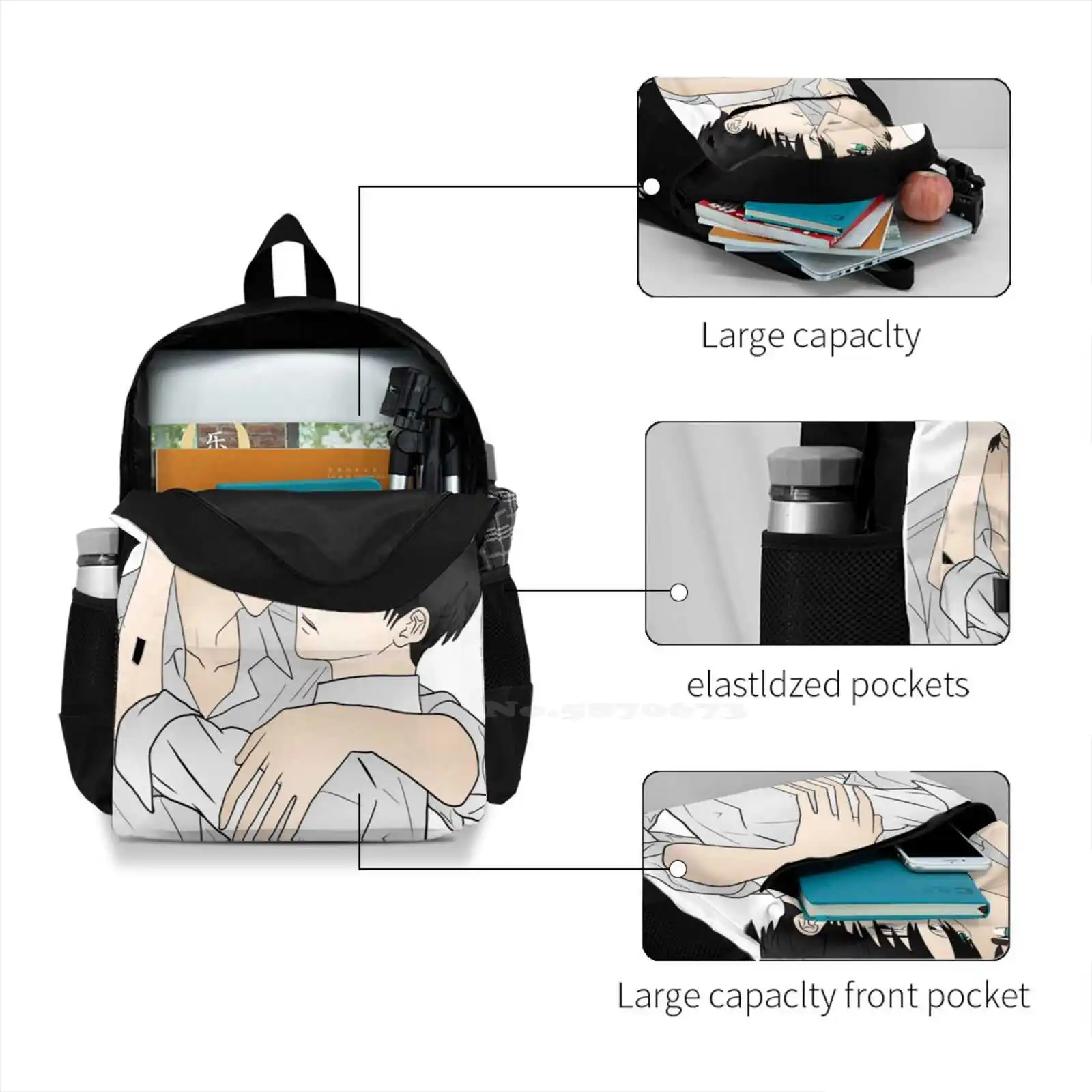 Sac à dos de voyage pour ordinateur portable Ereri, sacs d'école, Eren Levi Yaeger, Eren Yaeger, Rivaille Rivaille Ackerman Aot Snk
