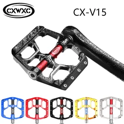 CXWXC CX-V15 Flat MTB Road 3 Sealed Bearings Bicycle Pedal Mountain Bike Pedals Wide Platform Pedales Bicicleta Accessories Part