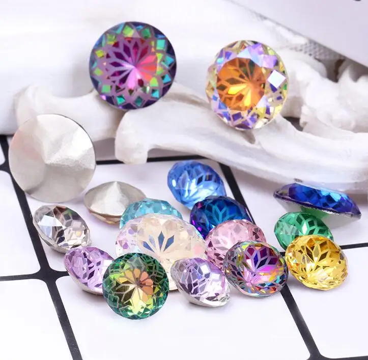 New Lotus Round K9 Rhinestone Crystal Stone 10mm DIY Clothing & Accessories Glass Crystal DIY Jewelry Making Loose Beads Stone