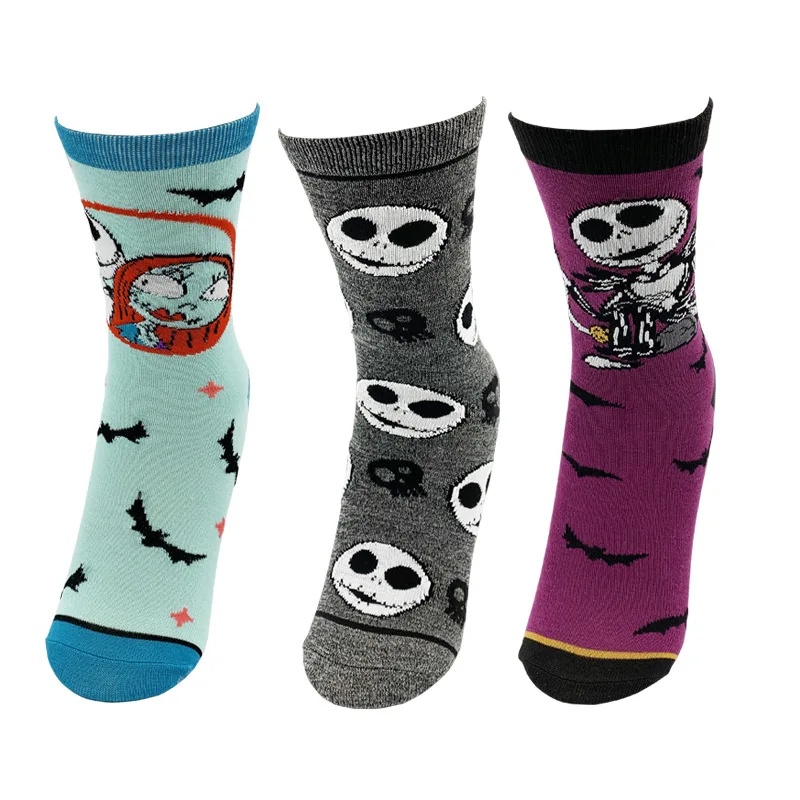 Long Socks Women Halloween Cotton Skull Woman Sock Happy Colorful Standard Sox High Quality Ladies Spring Trendy Lady Skarpetki