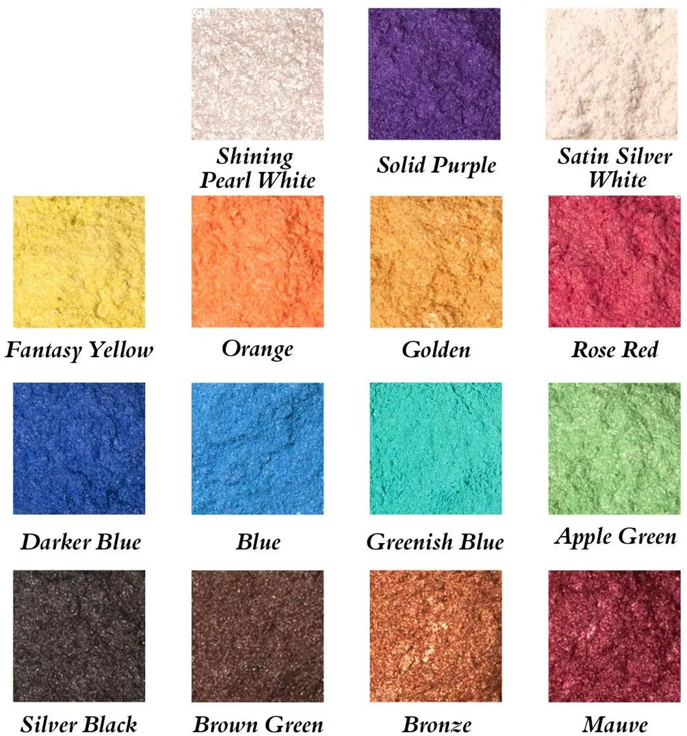 SEISSO 15 Colors Epoxy Resin Pigment Mica Powder Soap Making Pearlescent Powder Eyeshadow Pigment for Nail Art , Dyes ,Lipgloss