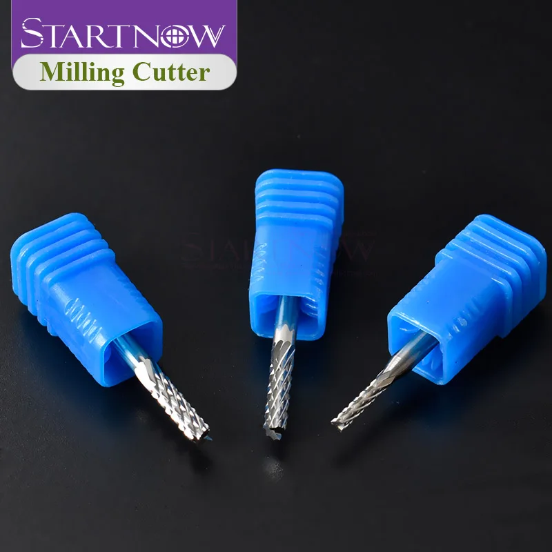 Startnow 5PCS Edge Tooth Milling Cutter 3.175 4 6mm SHK Tungsten Steel PCB Engraving Cutting Router Bits Corn End Mill CNC Tool