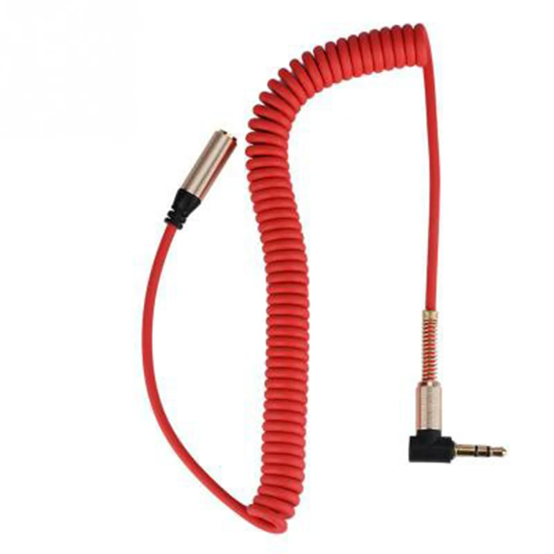 2020 Elbow Spring 3.5mm AUX Audio Extension Cable 3.5 Jack male to Female Audio Extender Cable Retractable Cable