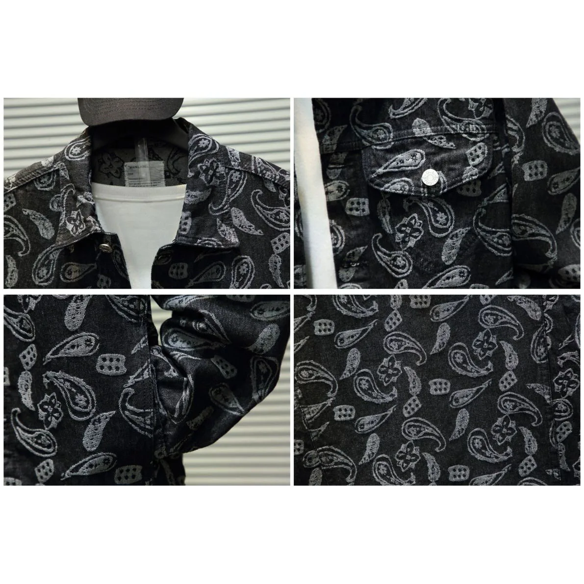 Luxury Bandana Embroidery Denim Jacket Men Paisley Streetwear Oversize Jeans Coat Cotton Clothes Plus Size 5xl 2023 Spring