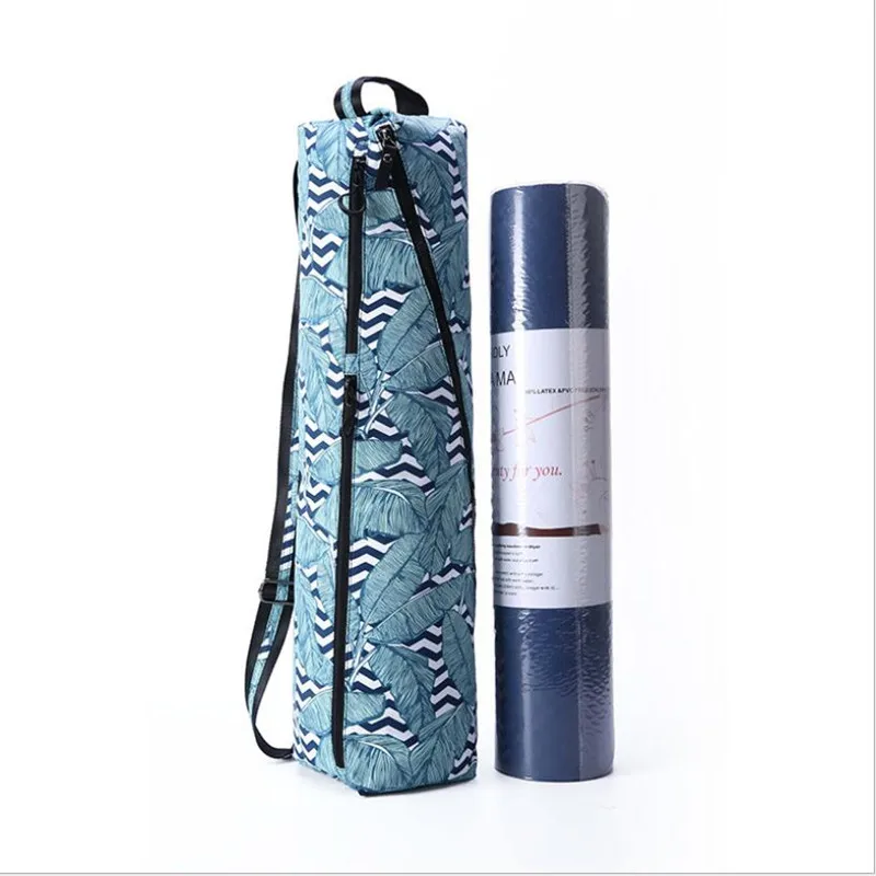 Multifunctional Waterproof Canvas Yoga Bag for Women, Printed Sports Bag, Professional Yoga Mat Bag (Yoga mat not including)