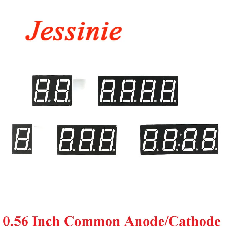 10szt/1szt 0.56 Inch Digital Tube LED Display 1Bit 2Bit 3Bit 4Bit Clock Common Anode Cathode 0.56" 7 Segment Led DIY Red Board