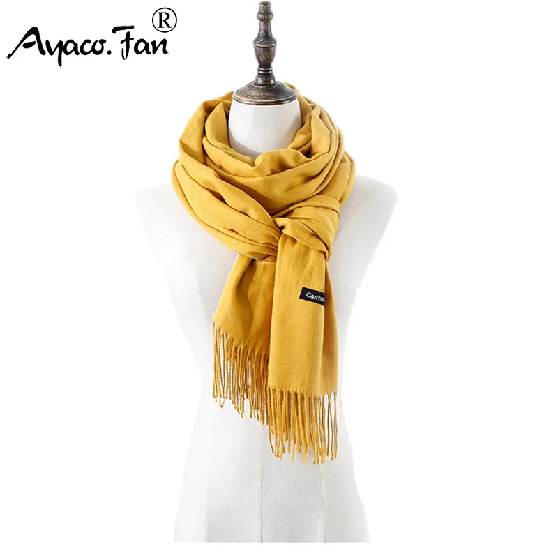 Soft Cashmere Scarves with Tassel Women New 2019 Winter Scarf Warm Ladies Shawl Long Wrap pashmina Unisex Female Hijab Headband