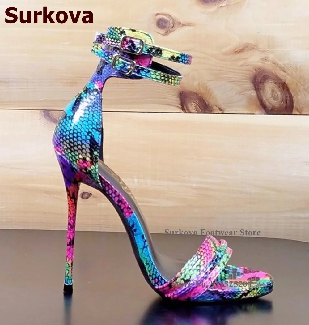 

Surkova Nude Black Strap High Heel Sandals Transparent PVC Patchwork Summer Dress Shoes Women Size46 Sexy Banquet Pumps Dropship