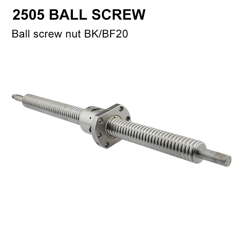 

2505 Ball Screw 25mm Ball Screw C7 With 2505 2510 Flange Nut BK/BF20 End Machining For Cncdiy Engraving Machine Accessories