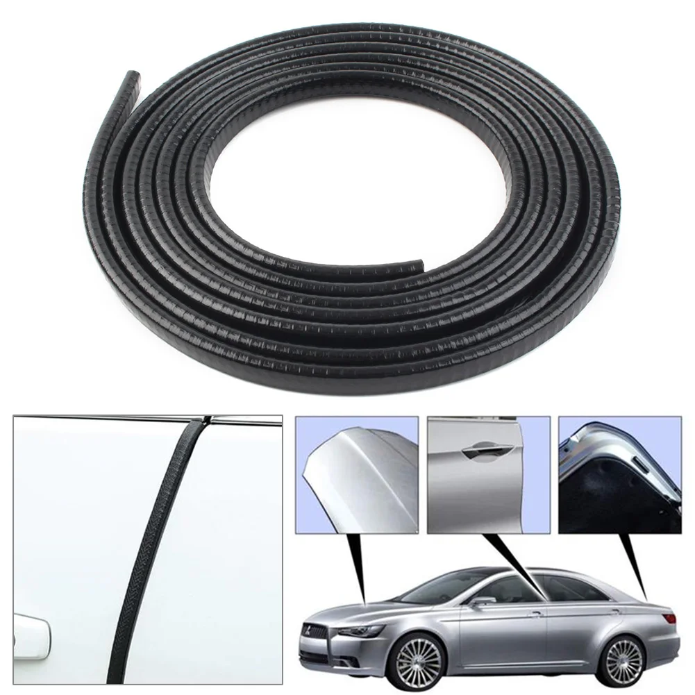 13Ft Black Universal Car Rubber Seal Trim Molding Noise Rain Weather Strip Auto Door Edge Lock Protector 4M