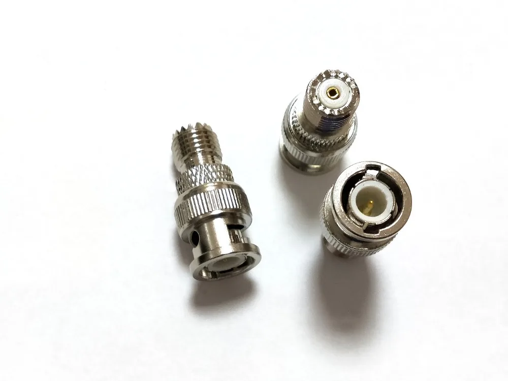 brass BNC Plug Male To Mini UHF Female Jack RF Connector New