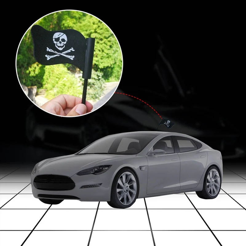 Creative Car Antenna Ball Exterior Pirate Flag Black Jolly Roger Pirate Flag Car  Auto Antenna Pen Topper Aerial Ball Decor Toy