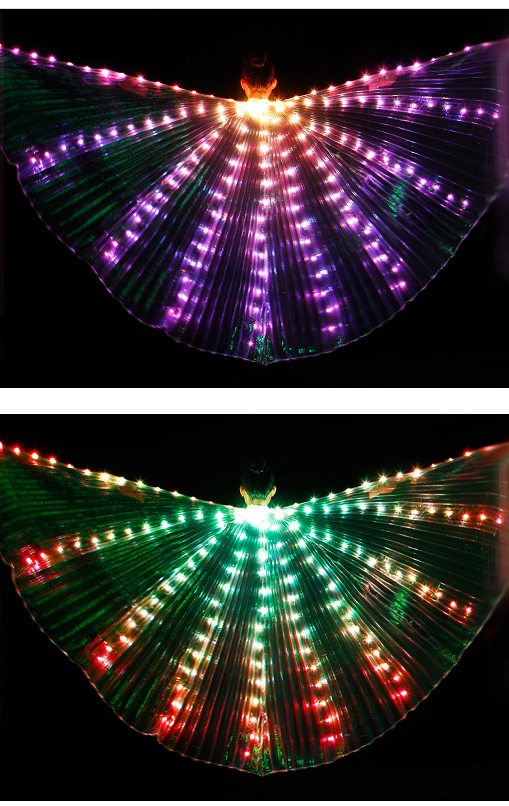 Remotely Controllable RGB LED Fairy Wings Stage Dancing Light Show Prop Accessories Belly Dance ISIS LED Wings