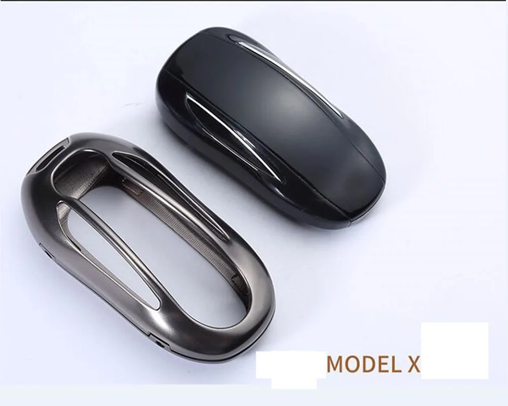 1Pcs Car Key Case Cover with Belt Aluminum Alloy Key Shell Storage Bag Protector for Tesla Model S Model 3 Model X Model Y