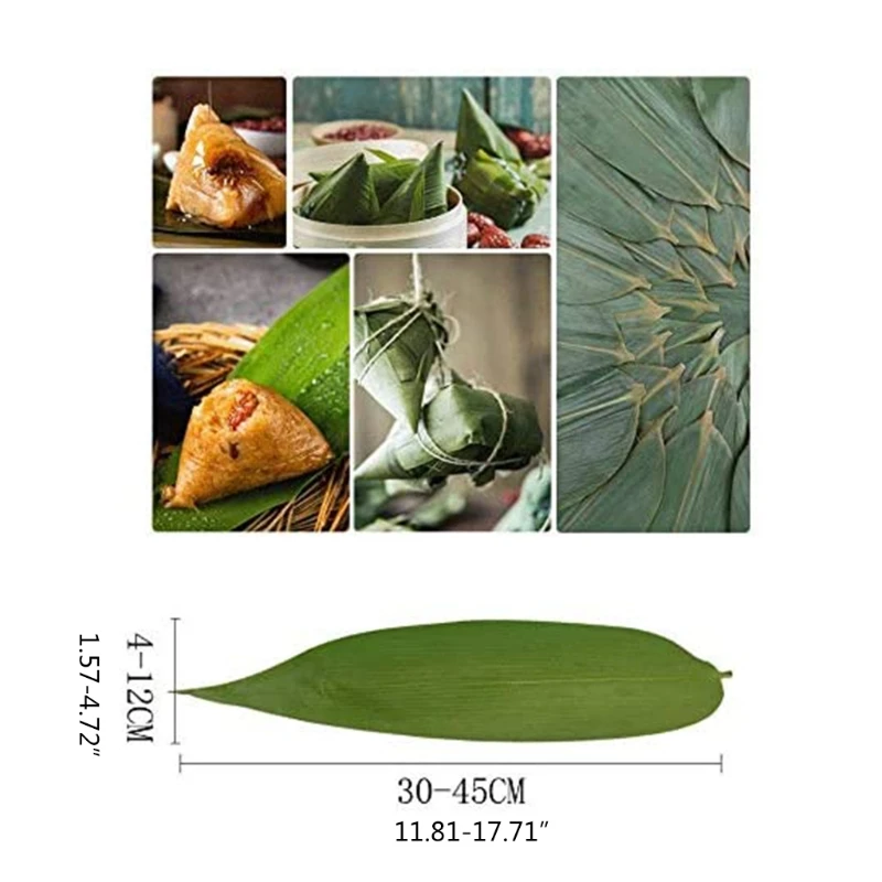 100Pcs Original Ecological Plant Leaves Natural Bamboo Dried Zongzi for Sushi Bazooka and Sticky Rice Dumpling