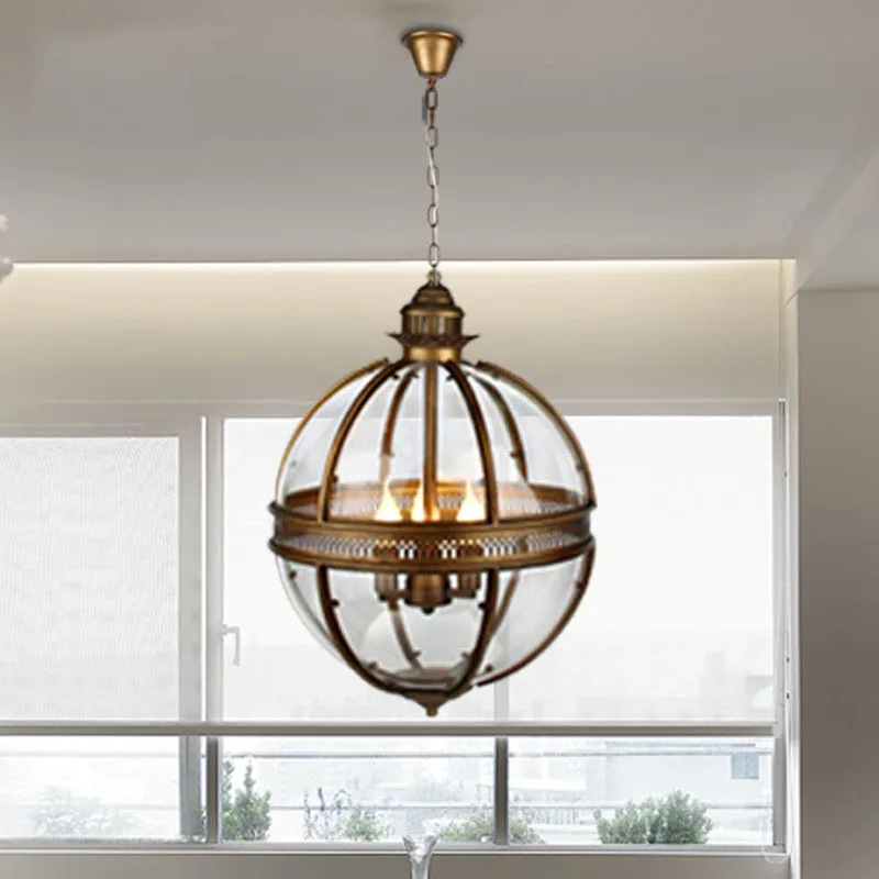 

Vintage Loft Globe LED E14 Pendant Lights Wrought Iron Glass Shade Kitchen Light Dinning Hanging Lamps Bar Lamp Fixture