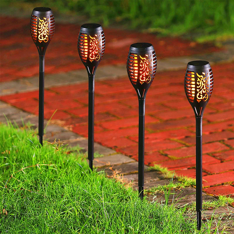 Antorcha de llama Solar para exteriores, 12LED, 33LED, parpadeante, luz Solar impermeable, decoración de jardín, terraza, paisaje, lámpara de césped