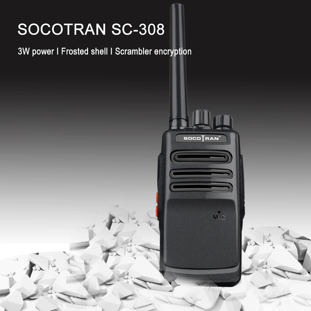 Портативная рация Walike Talkie SC-308 3W, двухсторонняя радиостанция UHF 400-470 МГц, 16-канальная рация, портативный приемопередатчик, быстрая