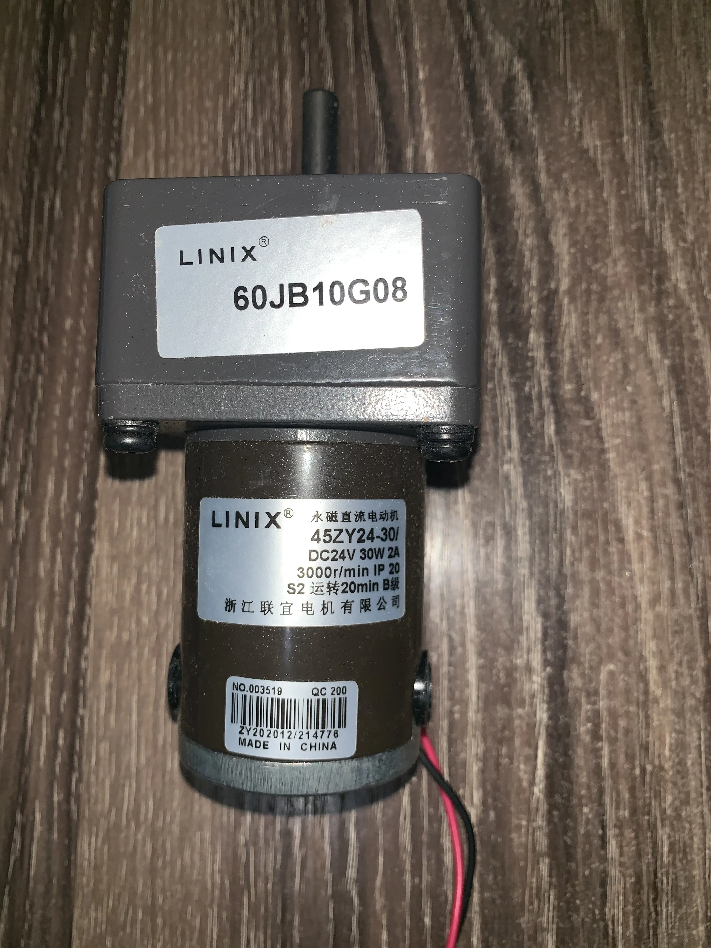 Deceleration DC Motor LINIX  Motor DC Gear Motor  45ZY24-30/60JB10G0832  new original