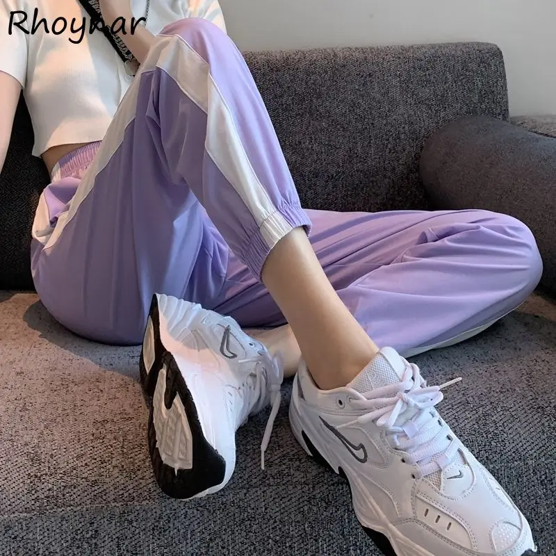 Pants Women Purple Joggers High Waist Baggy Harem Loose New Arrival Thick Winter Casual Streetwear All-match Ankle-length Soft