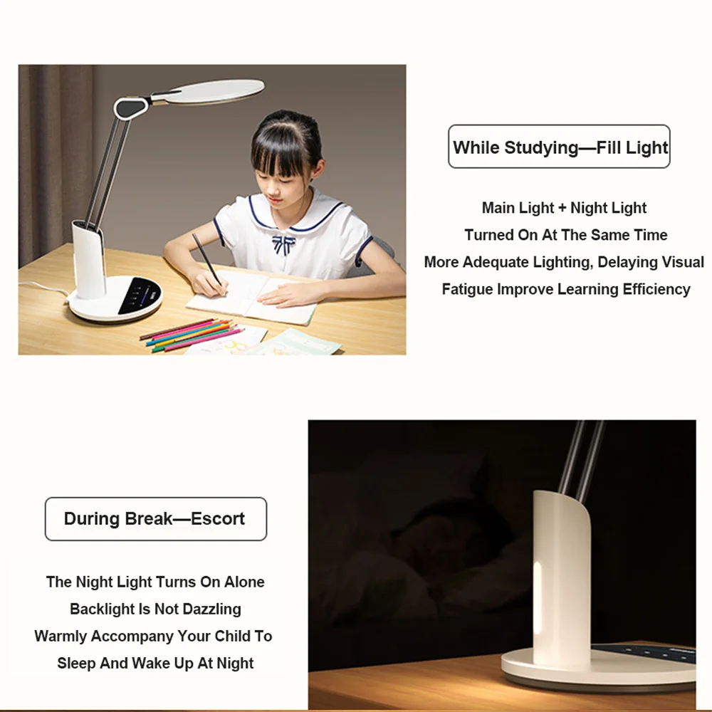 Home Indoor Lighting Led Eye Protection Students Learning Children'S Desk Bedside US Plug-In Country AA Level 20W Desk Lamp