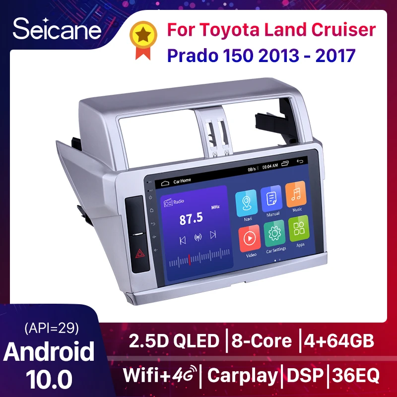 For Toyota Land Cruiser Prado 150 2013 - 2017 Car Radio Multimedia Video Player Navigation GPS Carplay DSP Support 360 Camera