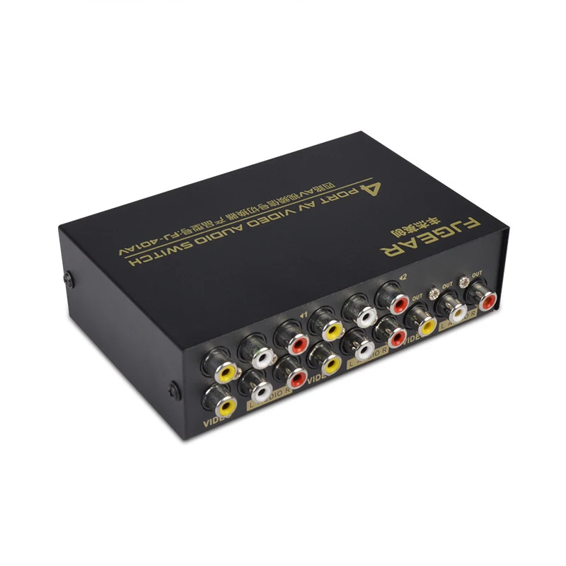 AV Switch Box 4 in 1 out AV Audio Video Signal Composite for HDTV LCD DVD 3 RCA Switcher 4 to 1 Selector