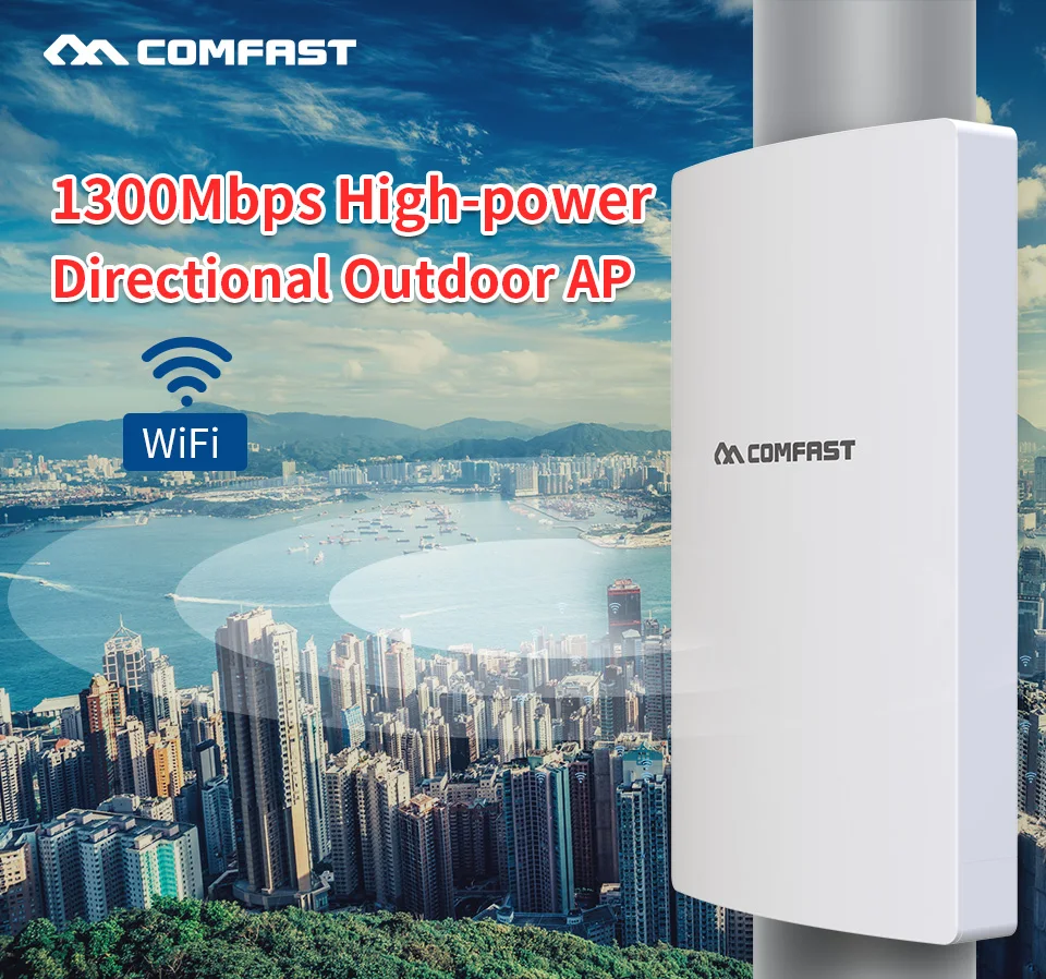 

1300Mbps CF-WA350 Gigabit Dual-Band 2.4G&5G Outdoor High Power Wireless WIFI AP Coverage Base Station Poe Power Supply Project