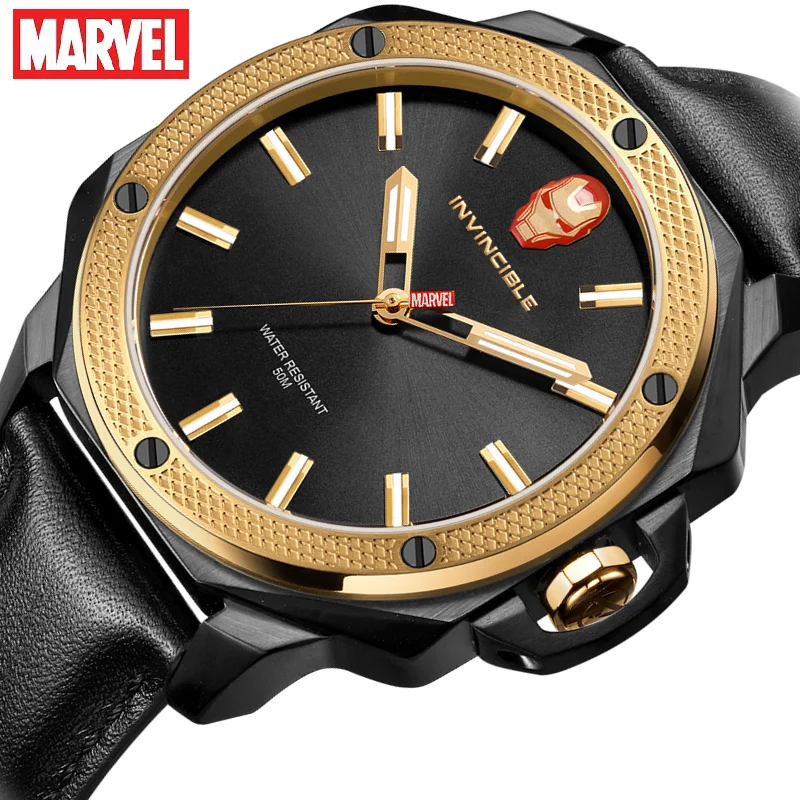 

Disney Original Marvel The Avengers Iron Man 50m Waterproof Clock Male Stainless Steel Watch Quartz WristWatch Relogio Masculino